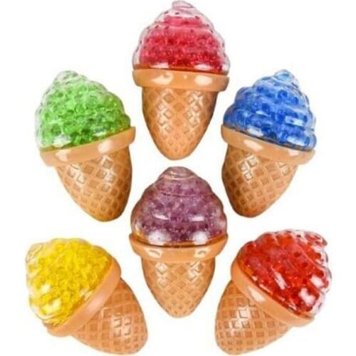 1PC Grape Ice Cream Shape Decompression Toy Stress Relief Squeeze Ball Squishy Toys TPR Bubble Bead Balls