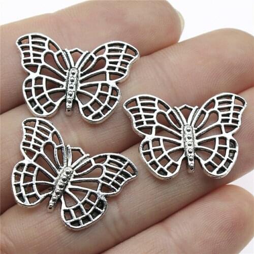 10pcs 26x18mm Antique Silver Color Antique Bronze Charm Butterfly Charms Butterfly Charms Butterfly