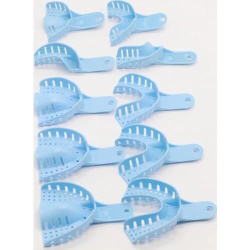 10/Pcs Dental Clinic Impressions Trays Plastic Assorted Perforated Denture Model Impression Trays Dentist Lab Tools