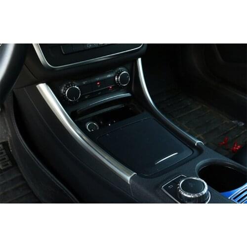 2pcs ABS Chrome Center Console Panel Trim Sticker For Mercedes Benz A/GLA/CLA Class 200 220 260 W176 A180 Car Accessory
