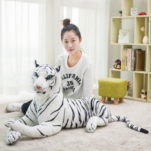 25/60cm Giant White Tiger Plush Toys Soft Wild Animal Pillow Animal Doll Yellow Tiger Panther Toy for Children Plushie