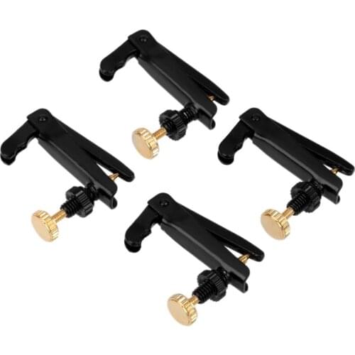 4pcs/set Violin Fine Tuner Adjuster Copper Plating Screws Metal Tuner for 3/4 4/4 Size Violin Accessories Black