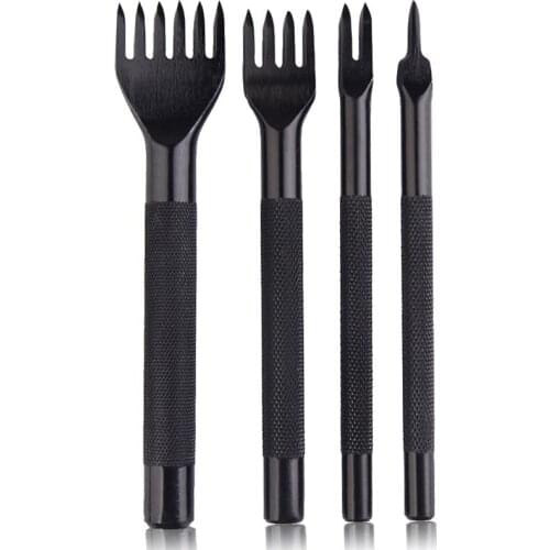 4pcs/set Stainless Steel Leather Craft Tools Hole Punches Stitching Punch Tool Leathercraft Punching Tools Set