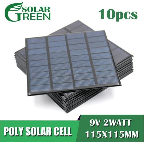 9V 222mA Epoxy polycrystalline Silicon DIY Battery 2Watt 2W Solar Panel Standard Power Charge Module Mini Solar Cell toy