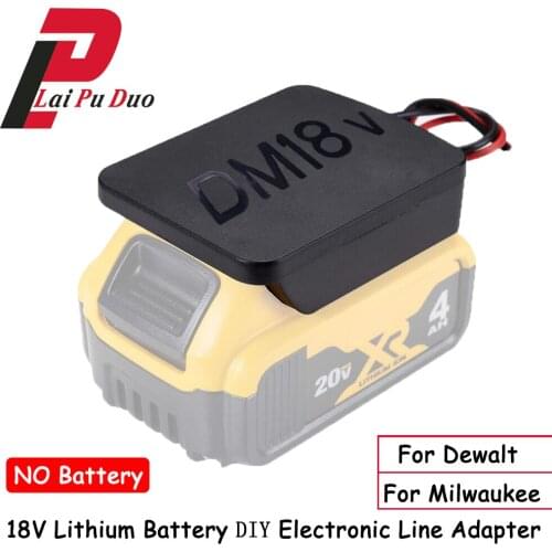 DM18V Battery Adapter For Milwaukee M18 For Dewalt DCB200 18V/20V Lithium Battery DIY Electronic Line Power Connector