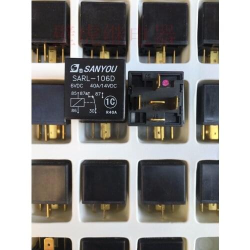 Free shipping lot (5 pieces/lot) 100%Original New SANYOU SARL-106D 6VDC 5PINS 40A/14VDC Automobile relay