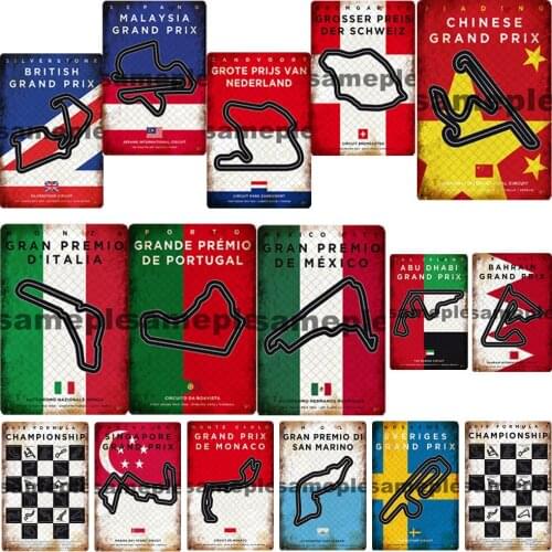 Country GRAND PRIX EUROPE Metal Poster Tin Sign Plaque Vintage Metal Posters