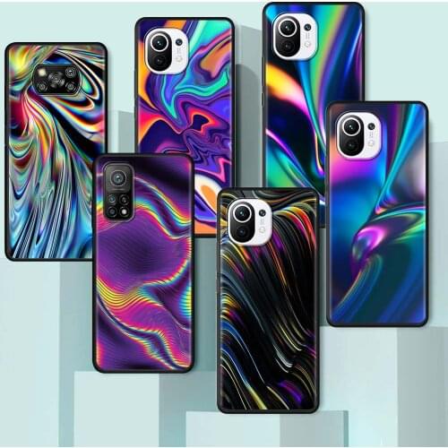 Colorful Color Neon Texture Case For Xiaomi Mi Poco X3 NFC 10T Pro 5G 9T M3 11 Note 10 Lite Black Ultrathin Phone Painted Cover
