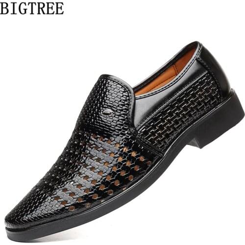 Business Shoes Men Sandals Summer Loafers Mens Dress Shoes Plus Size Luxury Men Shoes Leather Zapatos De Hombre De Vestir Formal