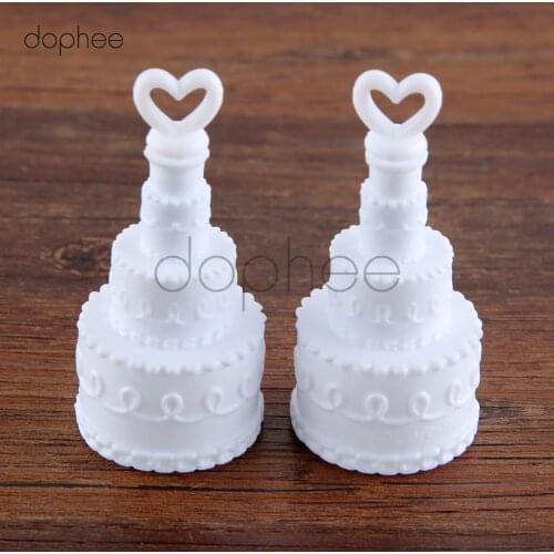 Dophee 2pcs/lots Bubble Bottles for wedding Birthday Party Decor Cake Shape DIY Self Empty Bubble Soap Bottles