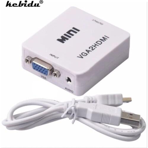 HDMI-compatible 1080P Adapter Connector For Projector PC Laptop with HDMI2VGA Converter Mini VGA to HDMI-compatible Converter