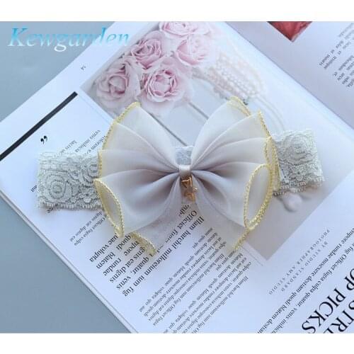 Kewgarden Baby hair tie bow Baby hair tie elastic headpiece 3Pcs