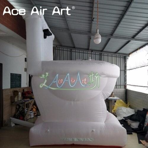 China supplier Advertising Giant Inflatable new Model Toilet With Blower, inflatable toilet For World Toilet Day