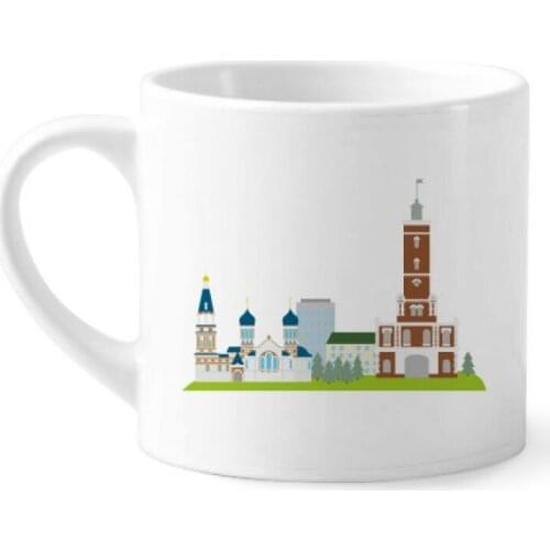 Omsk Russia National Symbol Pattern Coffee Mug White Pottery Ceramic Cup With Handle 6oz Gift