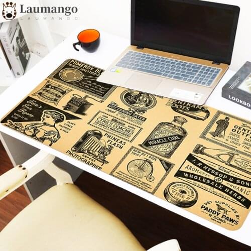 Mousepad Vintage Newspaper Table Pads Gamer Desk Mat Gamer Accessories Gaming Pc Large Mouse Pad Big Mausepad Deskpad Mice