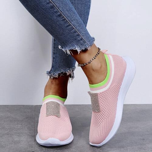Womens Vulcanized Shoes Casual Mesh Breathable Ladies Sneakers Running Shoes Female Spring Summer Comfortable Footwear 2021 New