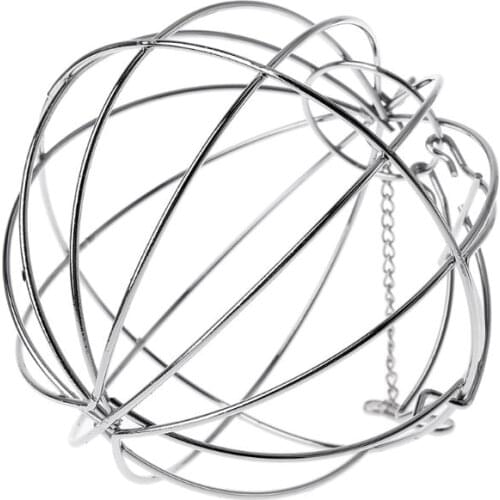 Stainless Steel Round Feeder Automatic Feeding Hanging Hay Ball Guinea Pig Hamster Rat Rabbit Pet Toy