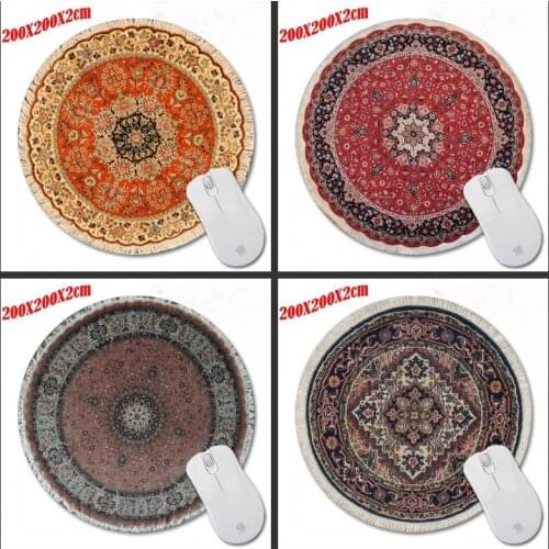 200*200*2mm Top Selling Carpet style Customized Non-Slip Rubber 3D Printing Gaming Durable Notebook Round mouse pad