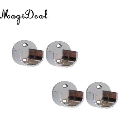 MagiDeal 4x Recess Bracket Curtain Rail Support Curtain Pole Bracket Wall Mount 25mm