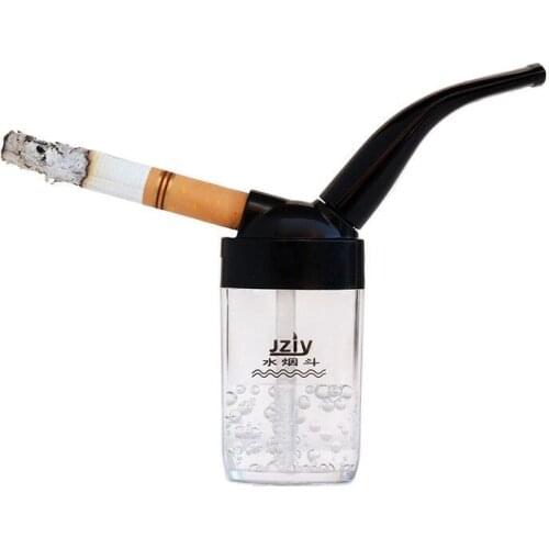 Mini Circulation Curved Filter Hookah Water Pipe Transparent Plastic Mens Cigarette Holder Smoking Accessories Gadgets