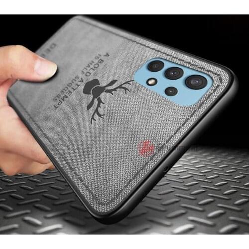 Cloth Deer Pattern Soft Case for Samsung Galaxy A02 A12 A32 A52 A72 4G 5G S21 Plus Ultra