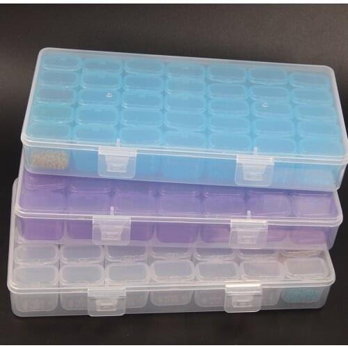 3 Colors 35pcs Storge Box 5D Diamond Painting Accessories Embroidery Beads Stones Container Moasic Nail Medcine Tool Case