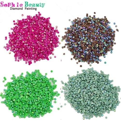 Round AB Drills For DIY Diamond Painting Shiny Drills Diamond Embroidery Rhinestones Colorful Stones Mosaic