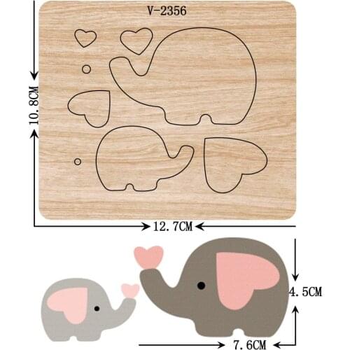 New Elephant wooden dies cutting dies for scrapbooking Multiple sizes V-2356