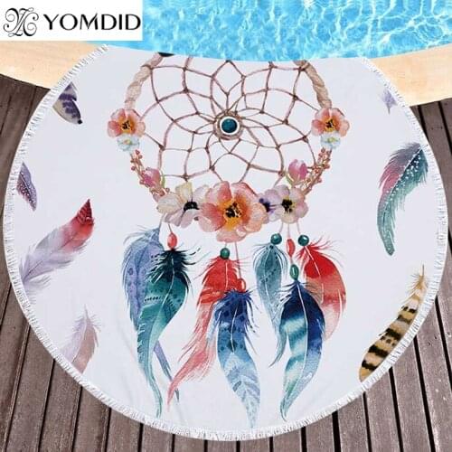 150CM Microfiber Fabric Beach Towel Round Bath Towel Large Towel Adult Yoga Mat Beach Towel With Tassel Blanket toalla de playa