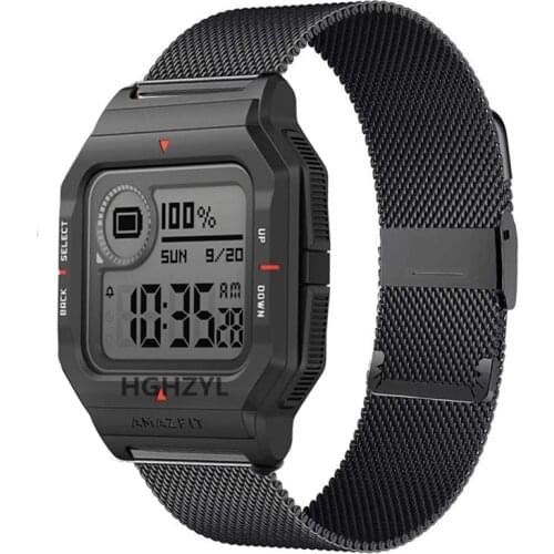 Milanes Strap For Xiaomi Huami Amazfit Neo Smart Watch Bands Metal Replaced Strap For Amazfit Neo Watchband