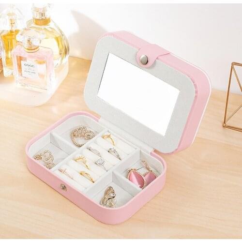Girls Travel Essential Makeup Jewelry Storage Box Ring Necklace Earring Pouch Bracelet Watch Cosmetics Lipstick Organizer Suppl