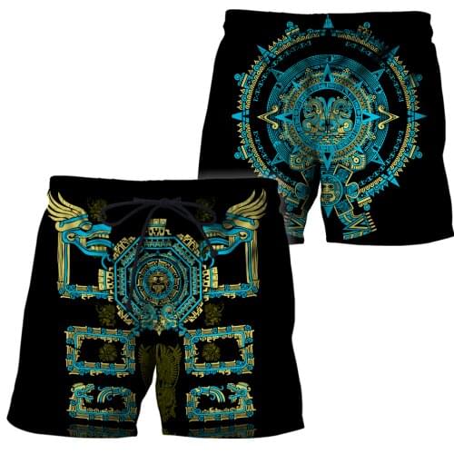 Wolf Tattoo Mens 3D Print Board Shorts Native Indian Summer Beach Shorts Quick Dry Unisex Streetwear Harajuku Casual Baggys 02