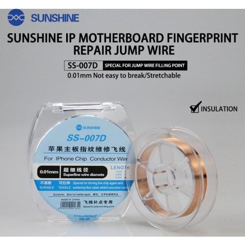 SUNSHINE SS-007D 0.01mm jump wire line linprecision flexible circuit dedicated for iphone chip repair jump conductor wire 150m
