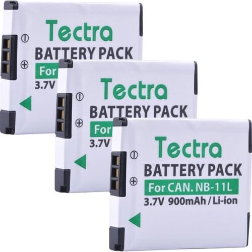 Tectra 3pcs/pack NB-11L NB 11L Camera Battery for Canon PowerShot A2300 IS A2600 A4000 IS ELPH 110 HS ELPH 150 HS IXUS 155