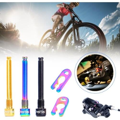 2pcs/box Road MTB Bike Bicycle M4x26.5 Titanium Retainer Pin With Circlip Bolt For Threaded Hydraulic Disc Brake Pad Lining