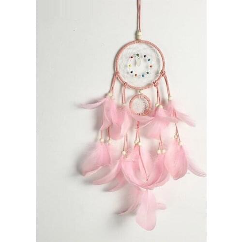 1Pcs dream catcher Feather Girl Style Handmade Dream catcher nordic with String Light Home Wall Hanging kids room decoration