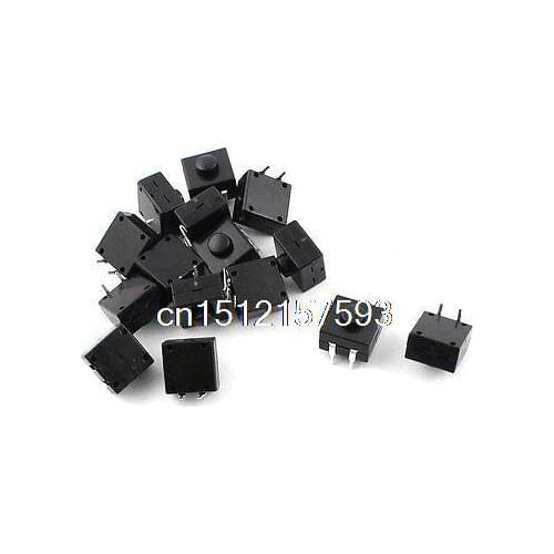15Pcs SPST 2Pin Latching Black Plastic Push Button Switch for Flashlight Torch