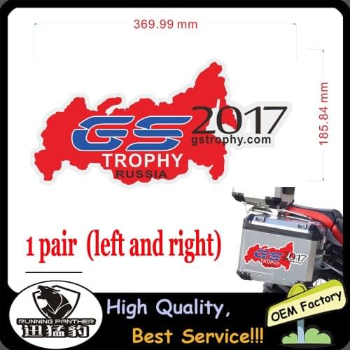 2 x Carrier Trunk Motorcycle Top Side cases panniers Luggage Aluminium Stickers Adventure For BMW R1250GS R1250 1250 R ADV GS HP