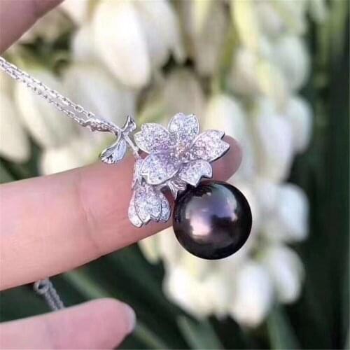 DIY Pearl Accessories S925 Sterling Silver Concealer Beads Jade Pendant Base Empty Support For Women Making Jewelry Gift