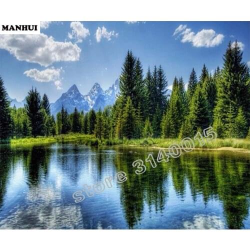 Diy 5D diamond painting Resin diamond Riverside landscape home decoration, beautiful gift landscape pictures BCD250