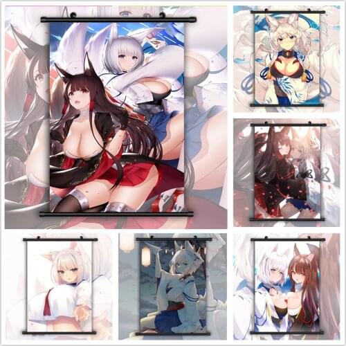 Azur Lane Akagi Kaga Anime Manga HD Print Wall Poster Scroll