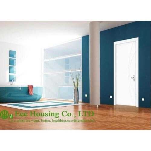 40mm thickness White Timber veneer door for apartment, Swing type door, inward & outward opening entry door, MDF Timber door