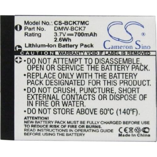 CameronSino for PANASONIC Lumix DMC-FP77 DMC-FH6A DMC-FS35A DMC-FT30 DMC-S2PU DMC-S5R DMW-FX80P DMC-TS20D DMW-BCK7 battery