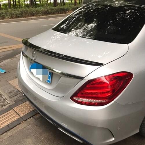 For Mercedes-Benz W205 Sedan 4-Door Spoiler ABS Material Car Rear Trunk Wing Spoiler W205 C180 C200 C260 2015-2019