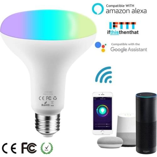 WiFi Voice Control 10W RGB Energy Saving Dimming LED Bulb Multicolor Smart Light Bulbs E27/E26/B22 Lamp Compatible IOS /Android