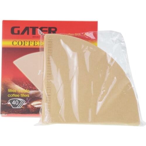 GATER V60 Coffee Paper Filters 40pcs Per Bag Barista Coffee Accessories Maker Stocked Brown Percolator Filter