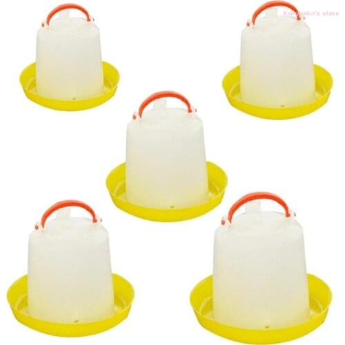 HX6D Automatic Chicken Waterer for Poultry Birds Hanging Chicken Waterer with Handle Outlet Design Easy to Clean Water Bucket