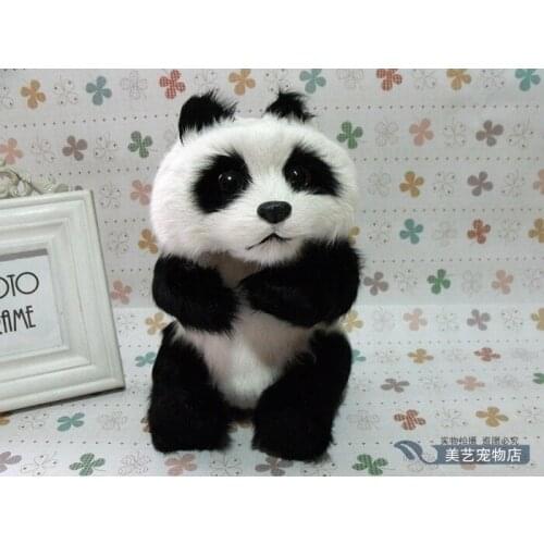 Simulation chinese panda 16x14x22cm toy model polyethylene&furs panda model home decoration props ,model gift d136