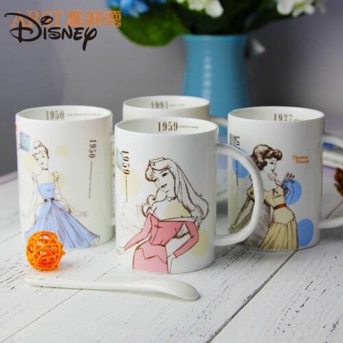 Disney Ceramic Mug Home Cute Snow White Senti Belle Mug Coffee Cup Water Cup Gift Collection Cup