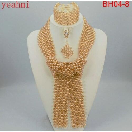 Big Size African Coral Beads Jewelry Sets Nigerian Wedding African Beads Jewelry Set BH04-1